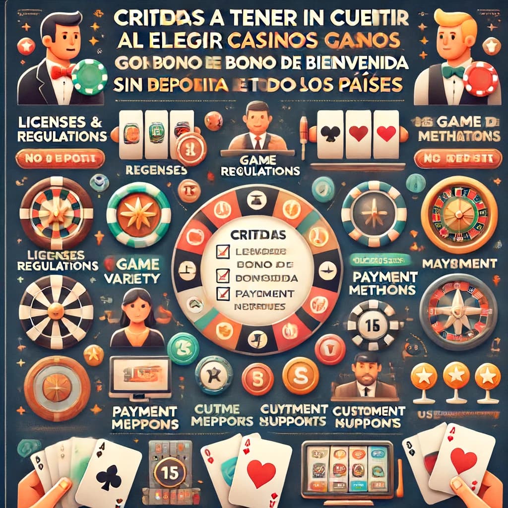 Criterios a Tener en Cuenta al Elegir Casinos que Tengan Bono de Bienvenida sin Depósito de Todos los Países